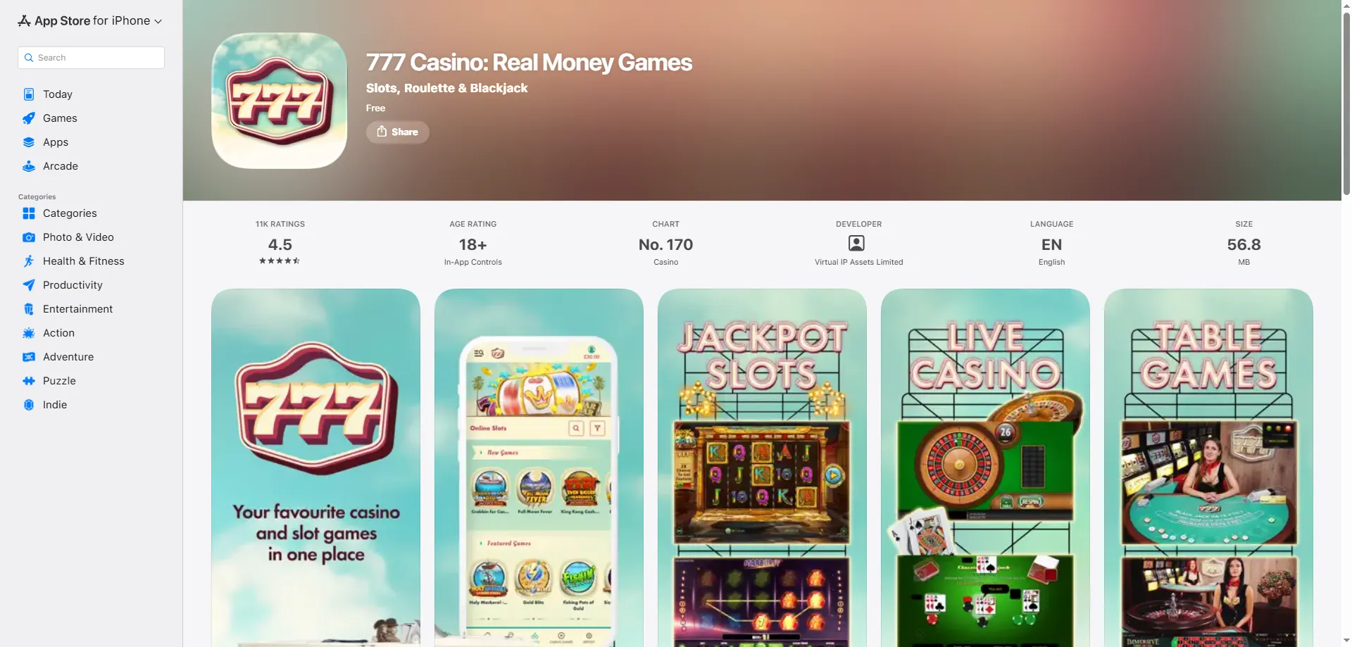 Over 11000 online slots at 777 Casino — play real money slots